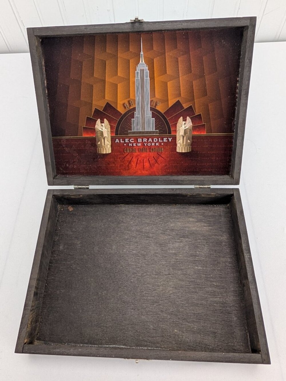 Empty Cigar Box Alec Bradley New York Empire State Edition Exclusive Wood Black